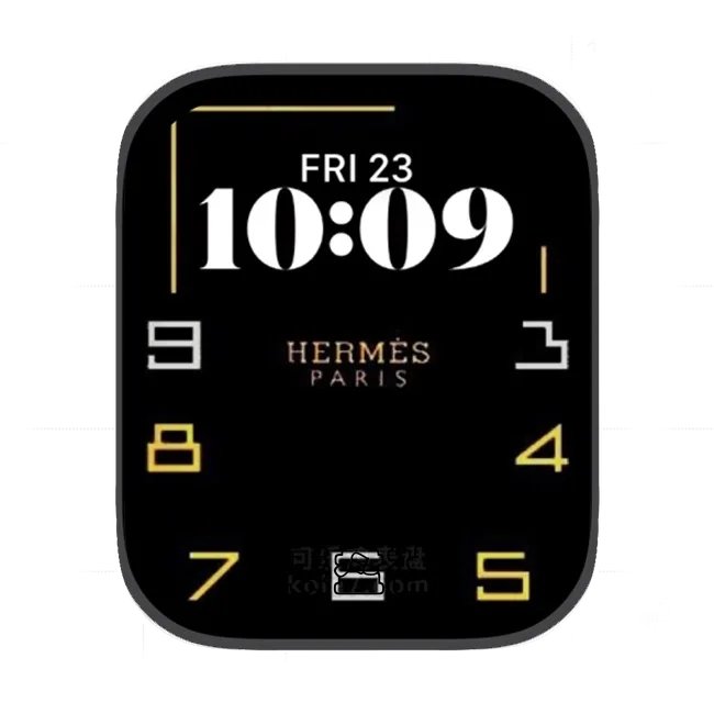 HERMÉS爱马仕数字简约苹果手表iwatch壁纸人像表盘