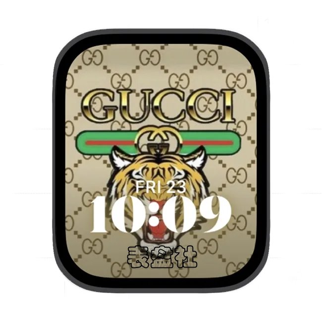 CUCCI古驰浅黄色虎头苹果手表iwatch壁纸人像表盘