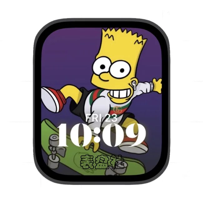 辛普森滑板鞋苹果手表iwatch壁纸人像表盘