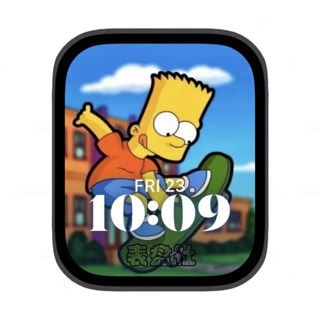 辛普森滑板鞋苹果手表iwatch壁纸人像表盘