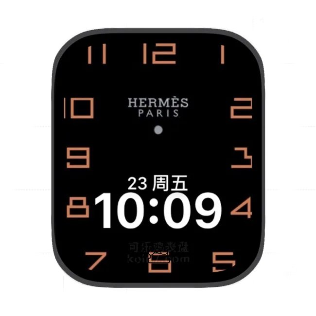 HERMÈS爱马仕数字日期简约苹果手表iwatch壁纸人像表盘