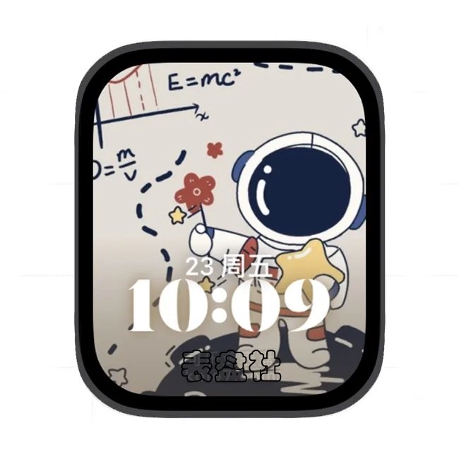 可爱太空人苹果手表iwatch壁纸人像表盘
