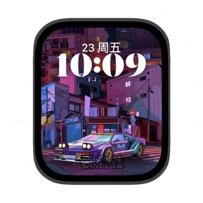 城市街道赛车苹果手表iwatch壁纸人像表盘