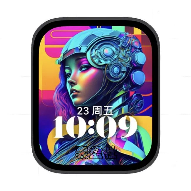 AI色彩女性人物苹果手表iwatch壁纸人像表盘