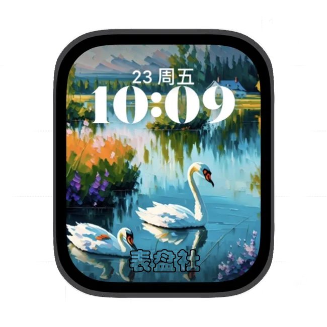 AI湖泊风景苹果手表iwatch壁纸人像表盘