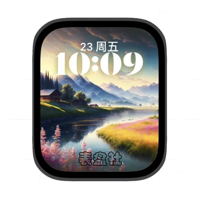 AI山河风光景色苹果手表iwatch壁纸人像表盘