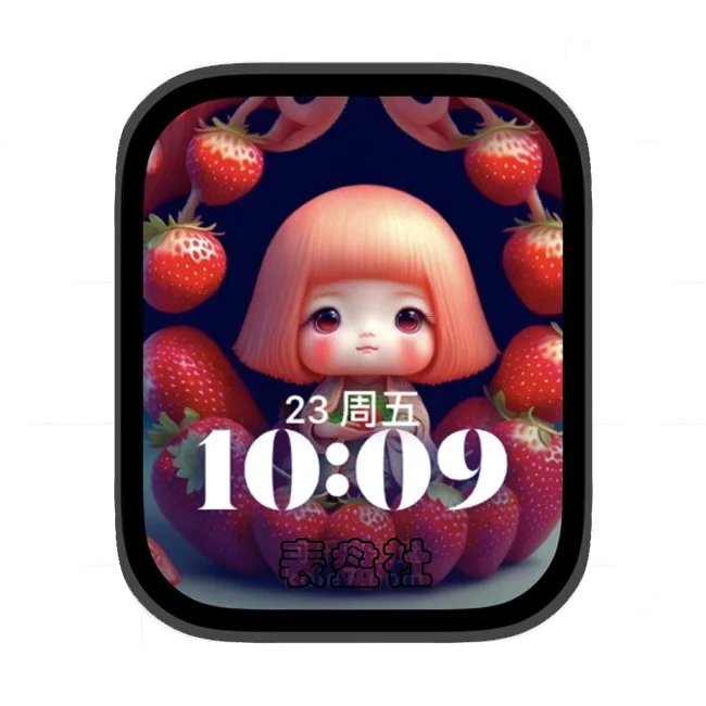 AI草莓人苹果手表iwatch壁纸人像表盘