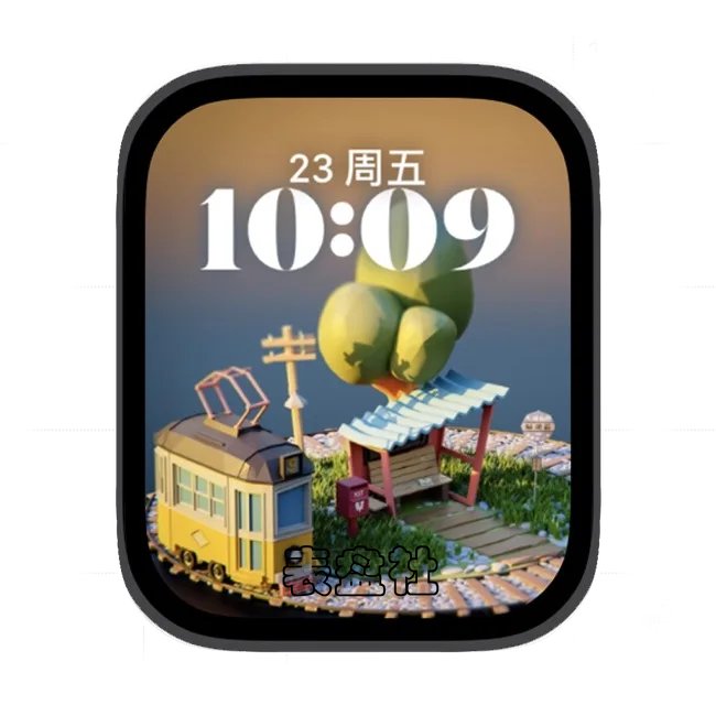 AI田园小洋楼苹果手表iwatch壁纸人像表盘