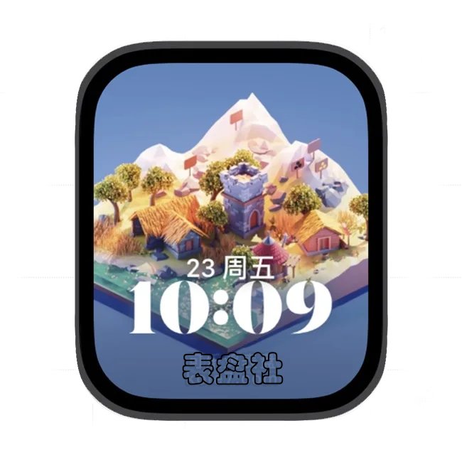 AI田园村庄苹果手表iwatch壁纸人像表盘