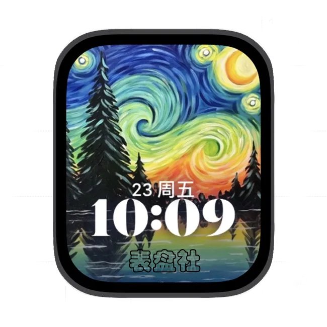 梵高的山林湖泊苹果手表iwatch壁纸人像表盘