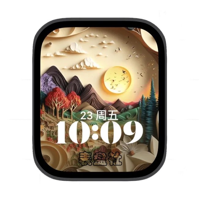 AI山林日落风光苹果手表iwatch壁纸人像表盘