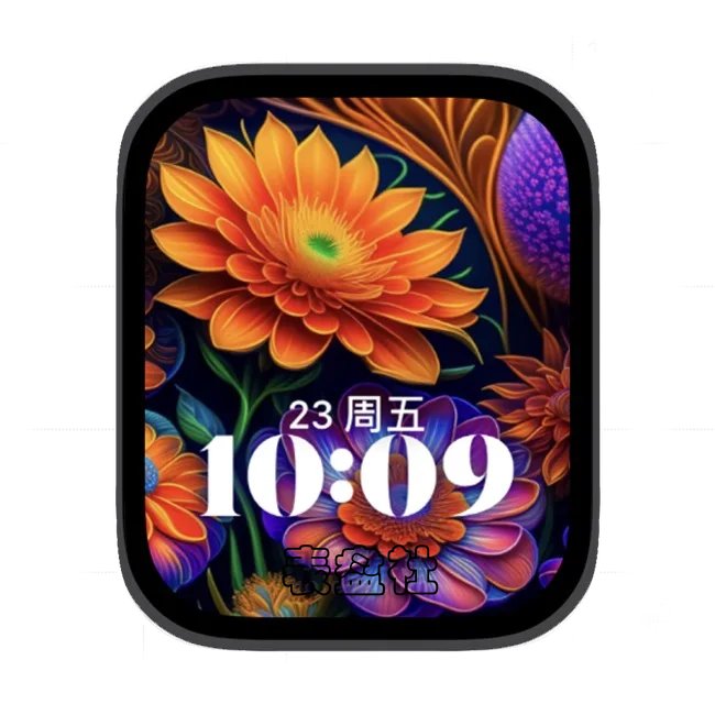 AI色彩花朵苹果手表iwatch壁纸人像表盘