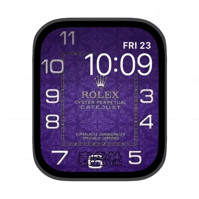 ROLEX劳力士紫色花纹数字简约苹果手表iwatch壁纸表盘