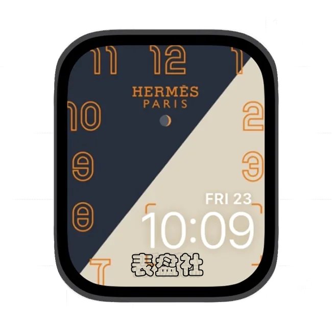 HERMÈS爱马仕浅黄灰色数字简约苹果手表iwatch壁纸表盘
