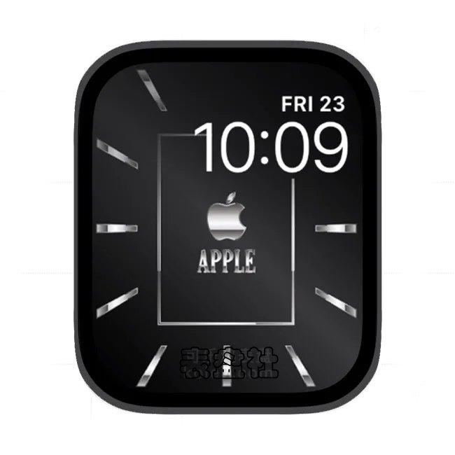 APPLE苹果黑色底数字简约苹果手表iwatch壁纸表盘