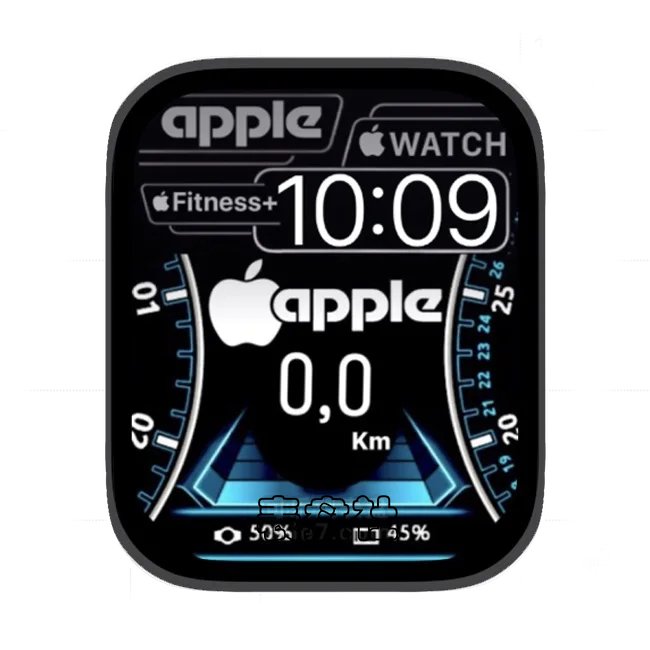 APPLE苹果watch荧光蓝苹果手表iwatch壁纸表盘
