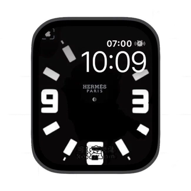 HERMES爱马仕黑色简约数字苹果手表iwatch壁纸表盘
