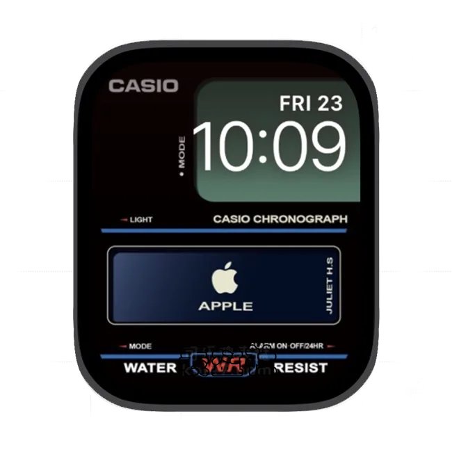 CASIO卡西欧暗蓝色小方屏苹果手表iwatch壁纸表盘