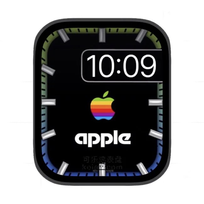 apple蓝绿色简约苹果手表iwatch壁纸表盘