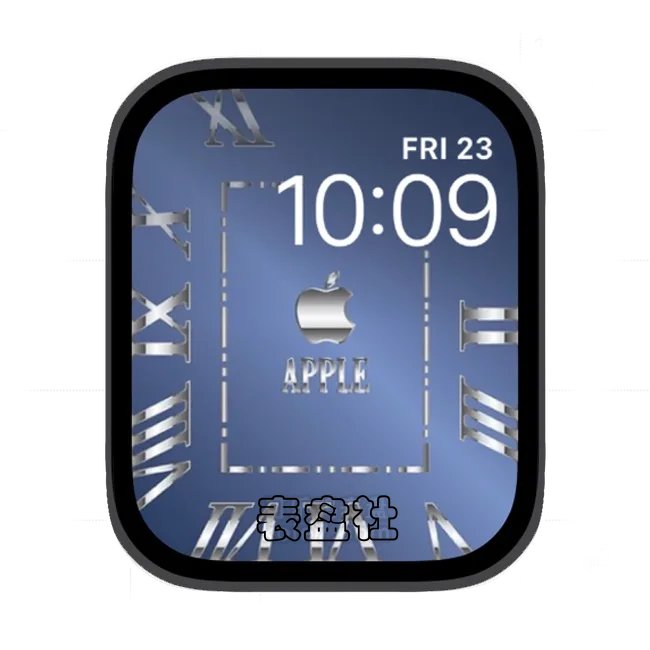 apple浅蓝色底简约苹果手表iwatch壁纸表盘