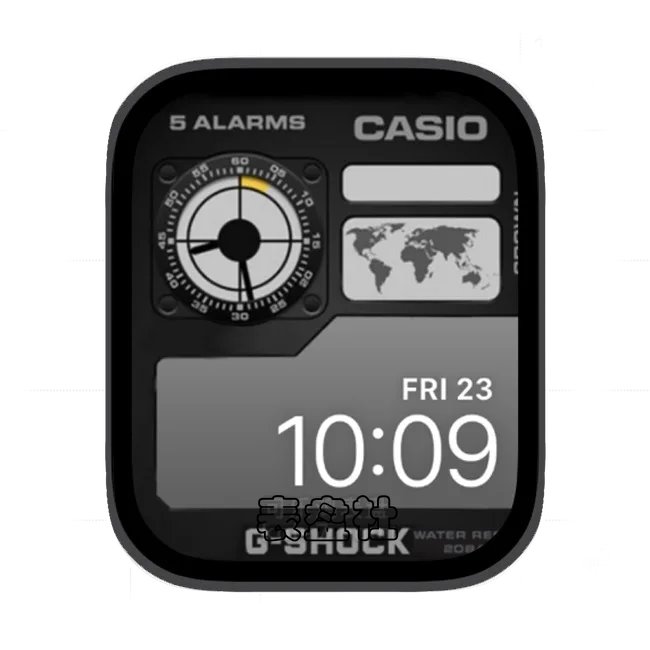 CASIO卡西欧炭灰色单盘式苹果手表iwatch壁纸表盘