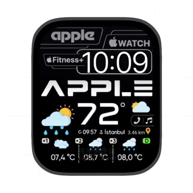 apple天气多雨苹果手表iwatch壁纸表盘