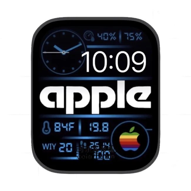 apple单盘式蓝色苹果手表iwatch壁纸表盘
