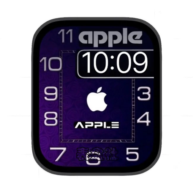 apple紫色数字简约苹果手表iwatch壁纸表盘