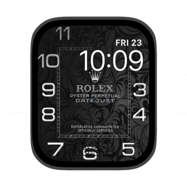 ROLEX劳力士炭灰色草纹路数字苹果手表iwatch壁纸表盘