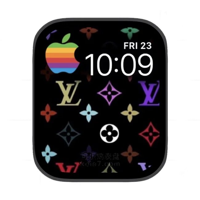 彩虹色苹果路易威登苹果手表iwatch壁纸表盘