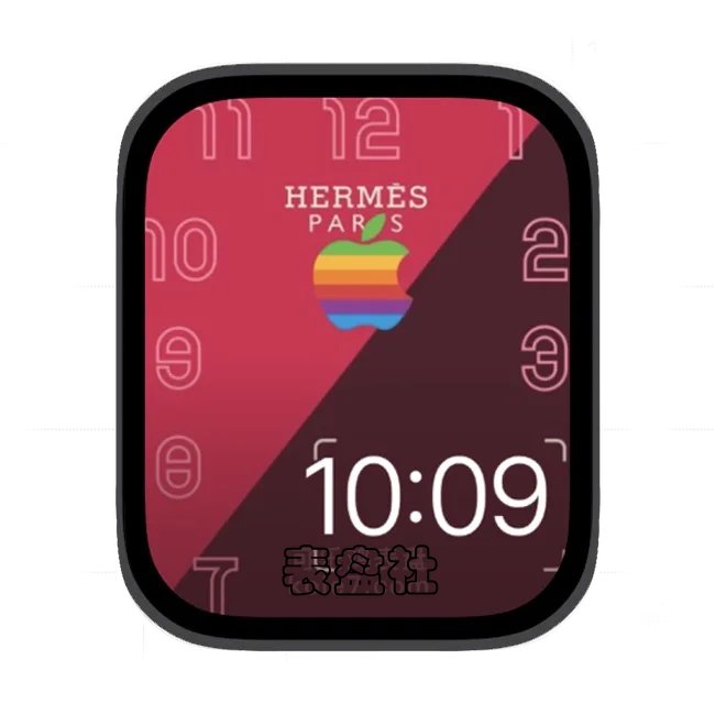 HERMÈS爱马仕棕红色数字简约苹果手表iwatch壁纸表盘