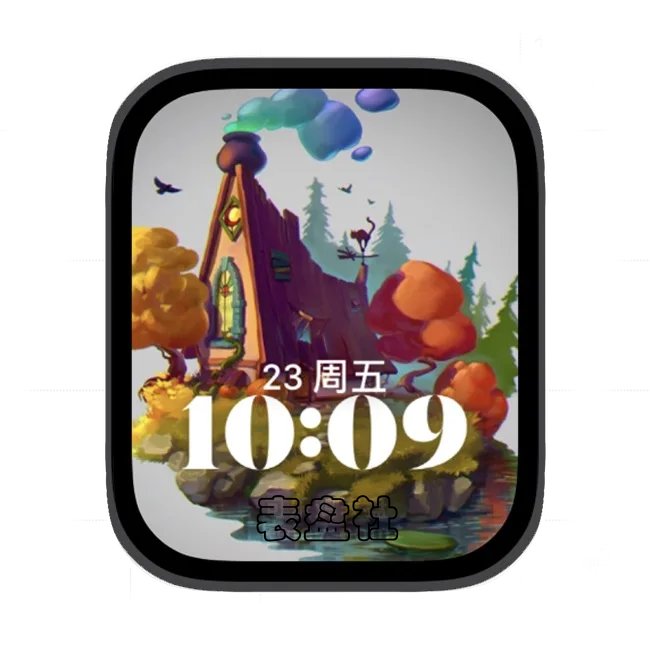 AI园林小木屋苹果手表iwatch壁纸人像表盘