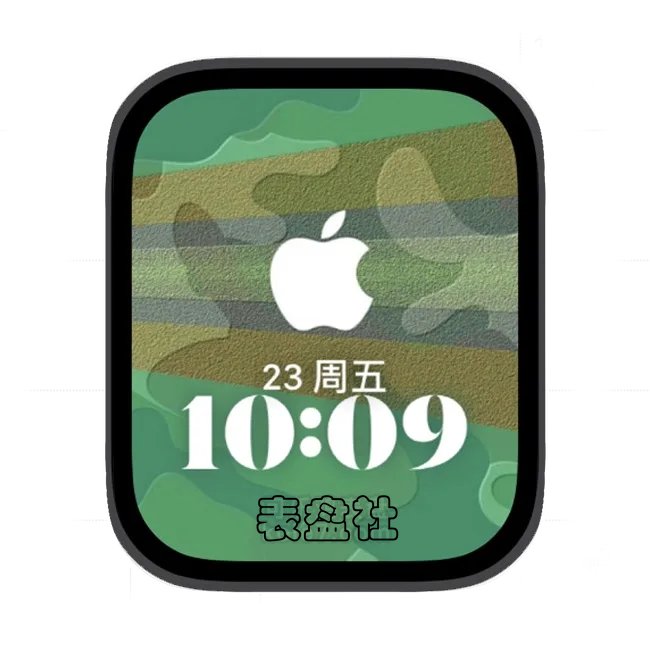 军绿色apple logo苹果手表iwatch壁纸人像表盘