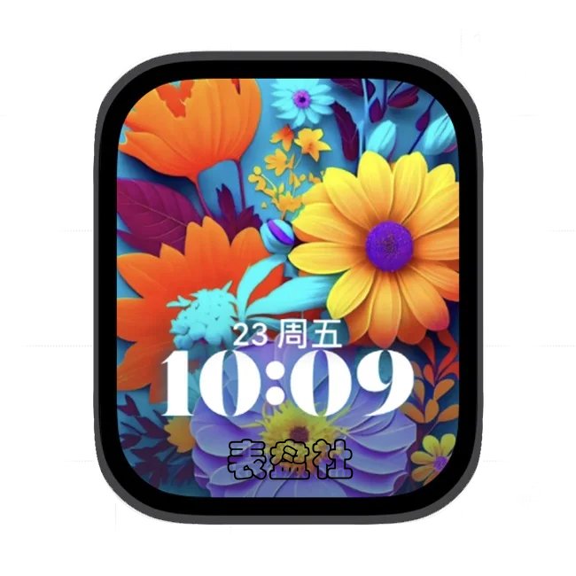 AI色彩花朵苹果手表iwatch壁纸人像表盘