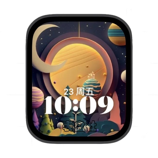 AI宇宙星球山林景象苹果手表iwatch壁纸人像表盘