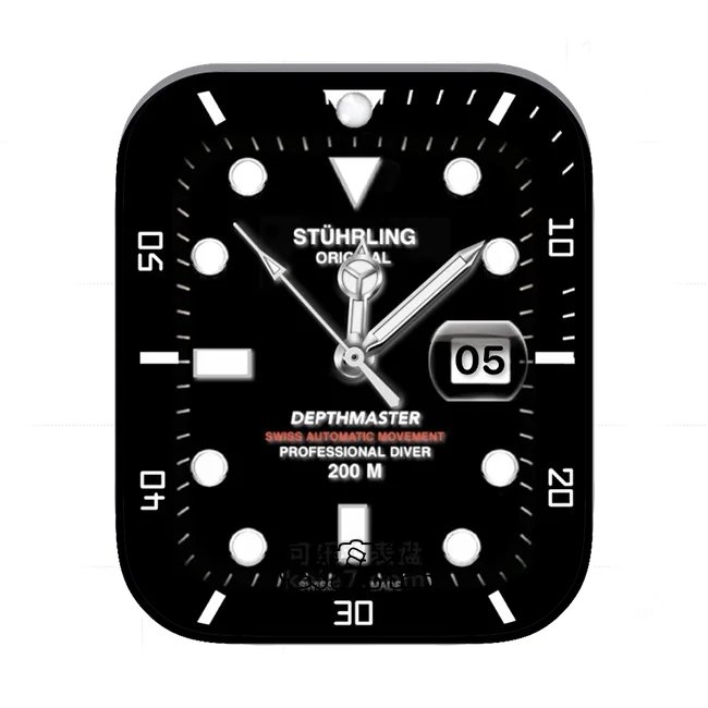 STUHPLING施图霖炭黑色年历指针表盘