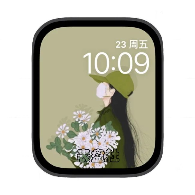 捧花女孩苹果手表iwatch壁纸表盘