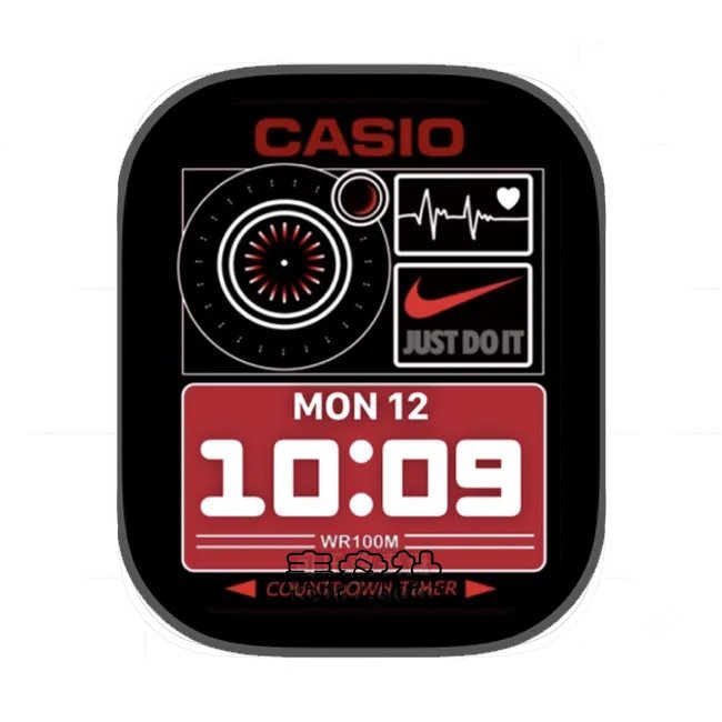 Casio卡西欧耐克简约苹果Apple Watch景深人像表盘