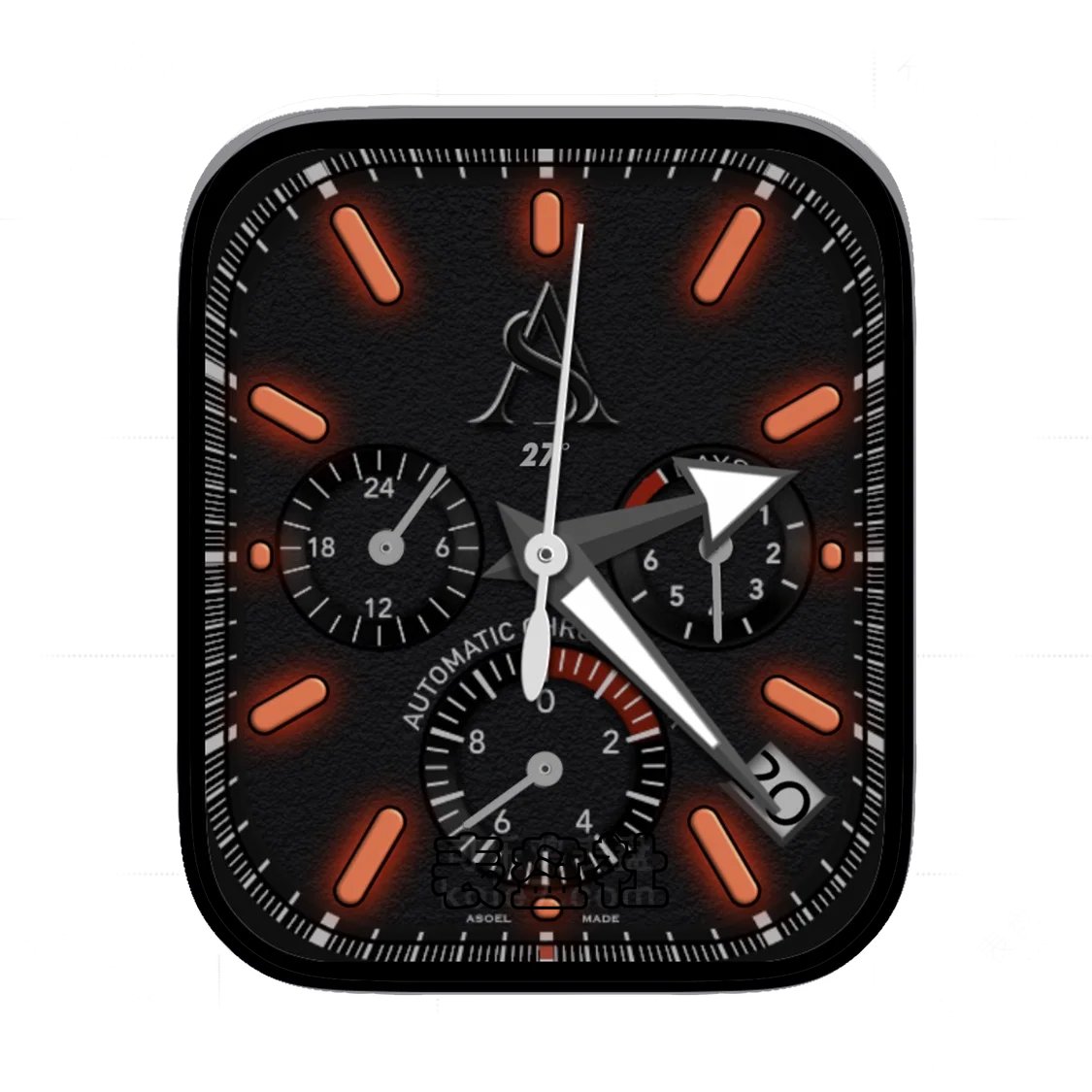 简约酷黑三盘式Ultra专用表盘