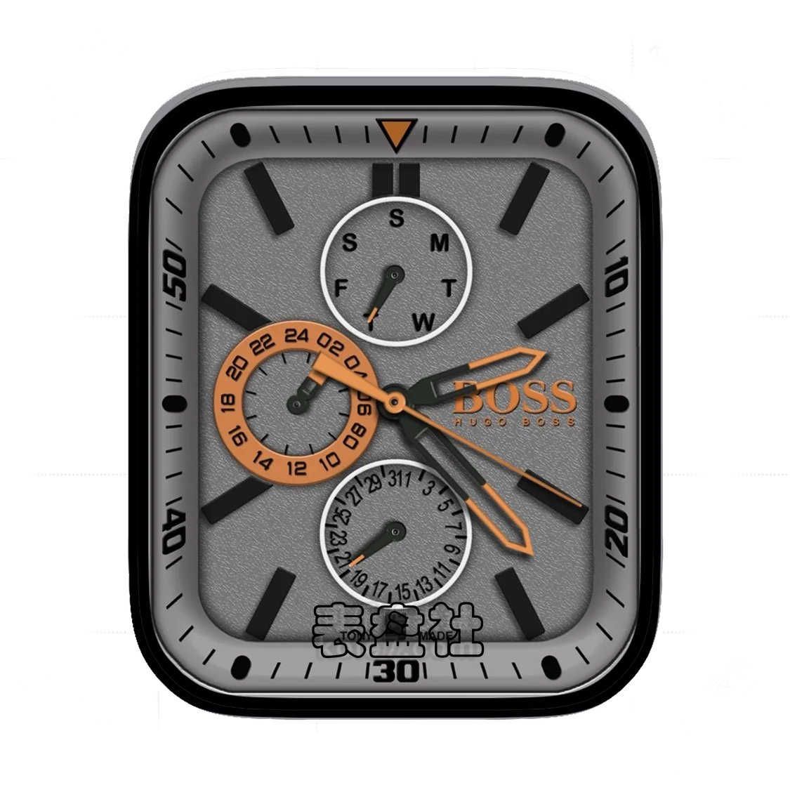 Boss波士磨砂灰三盘式表盘