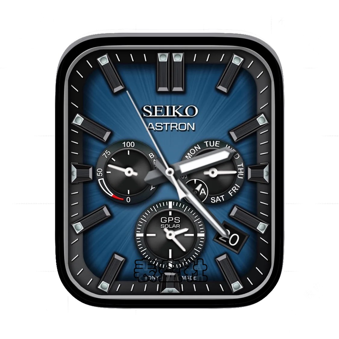 SEIKO精工高级3D质感太阳纹三盘式年历表盘