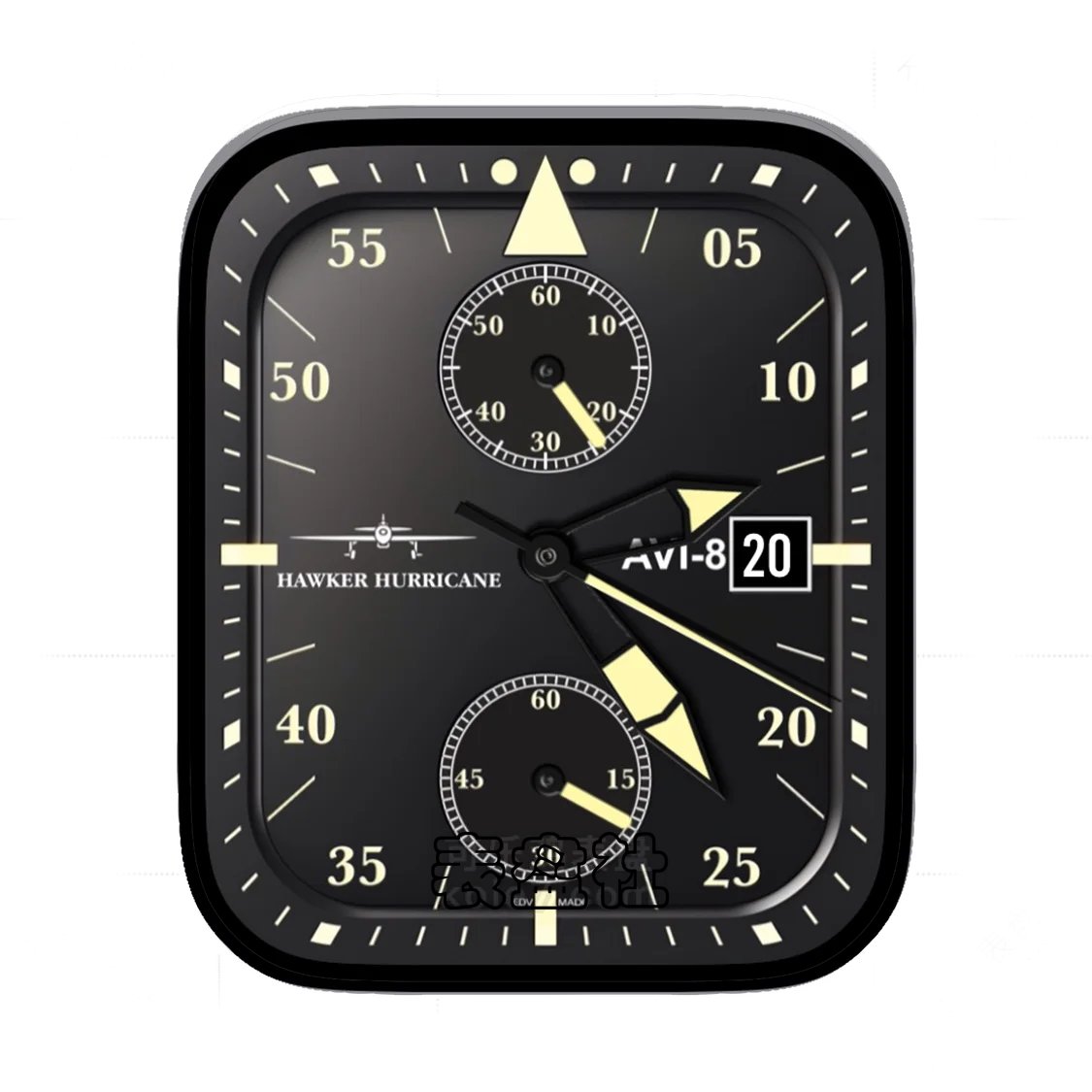 AVI-8高清3D空军飞行员专用双盘式年历表盘