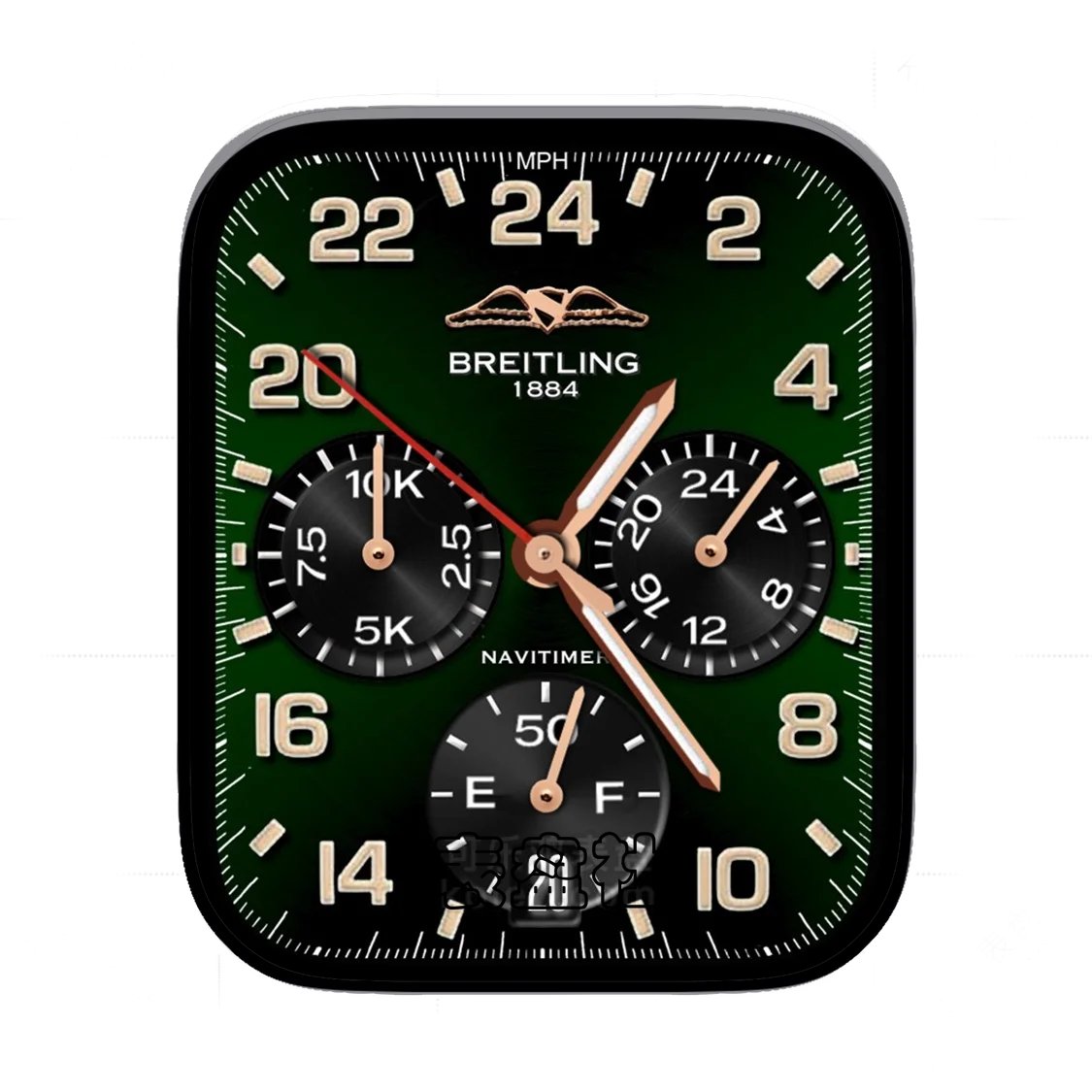 BREITLING百年灵1884墨绿三盘式表盘