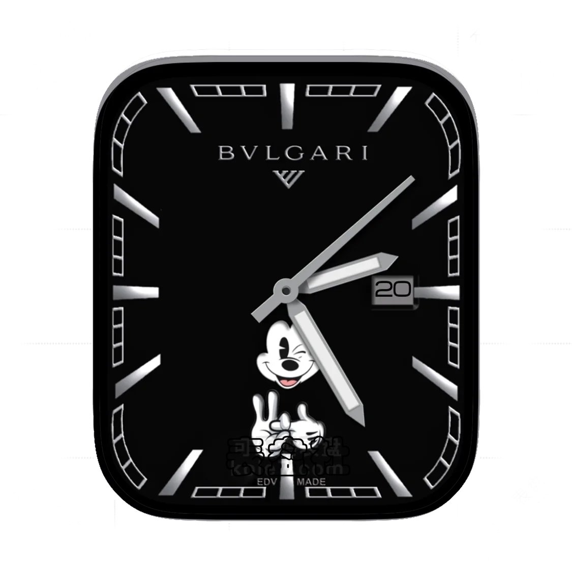 BVLGARI宝格丽米奇酷黑简约年历表盘