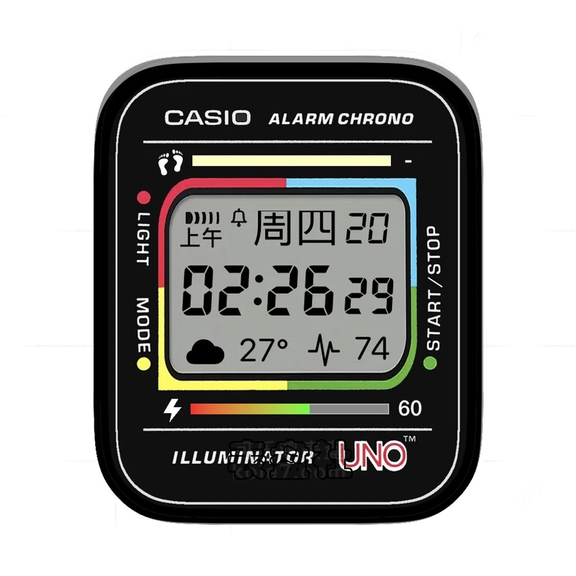 Casio卡西欧复杂功能数字表盘