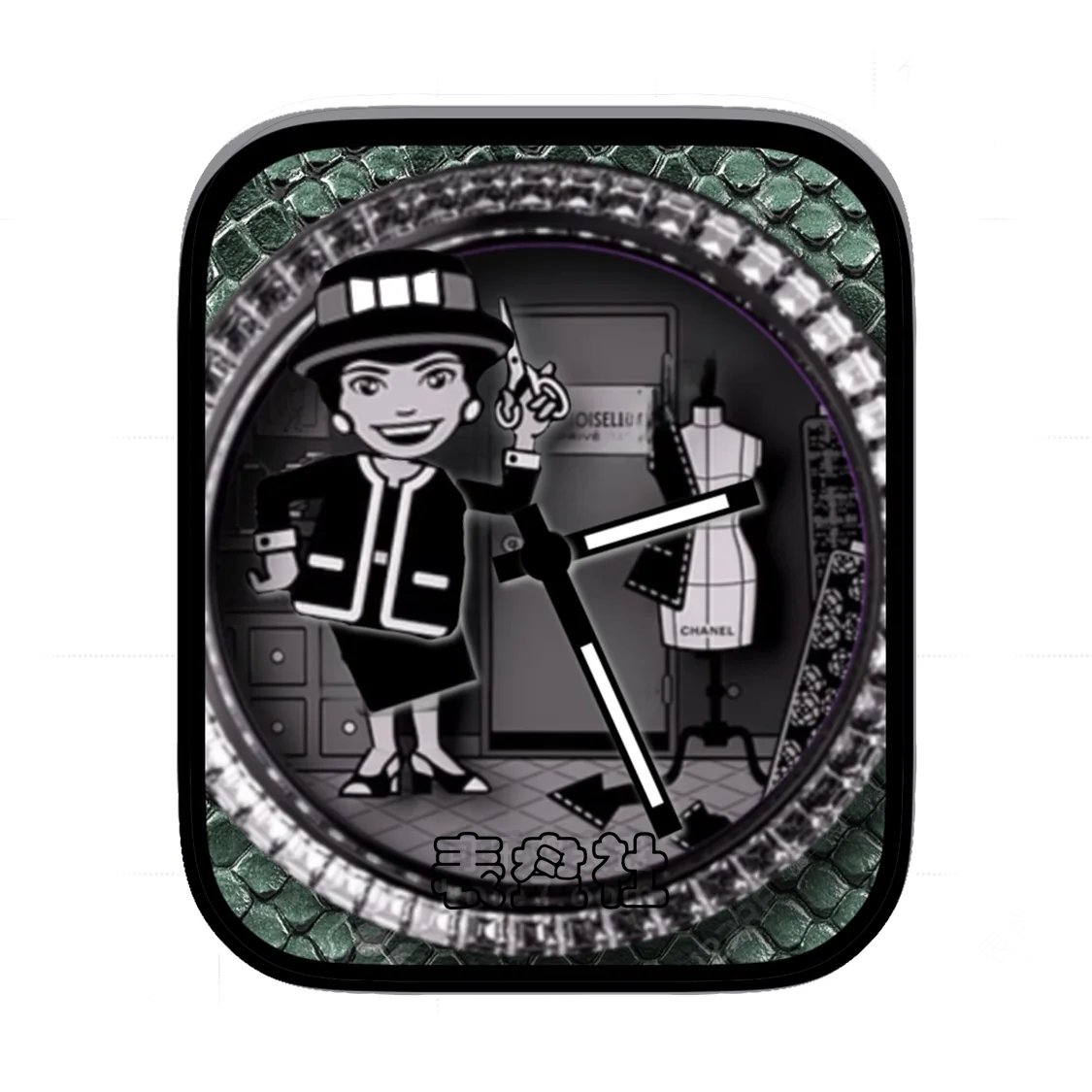 Chanel move香奈儿服装设计鳄鱼皮革简约时分表盘