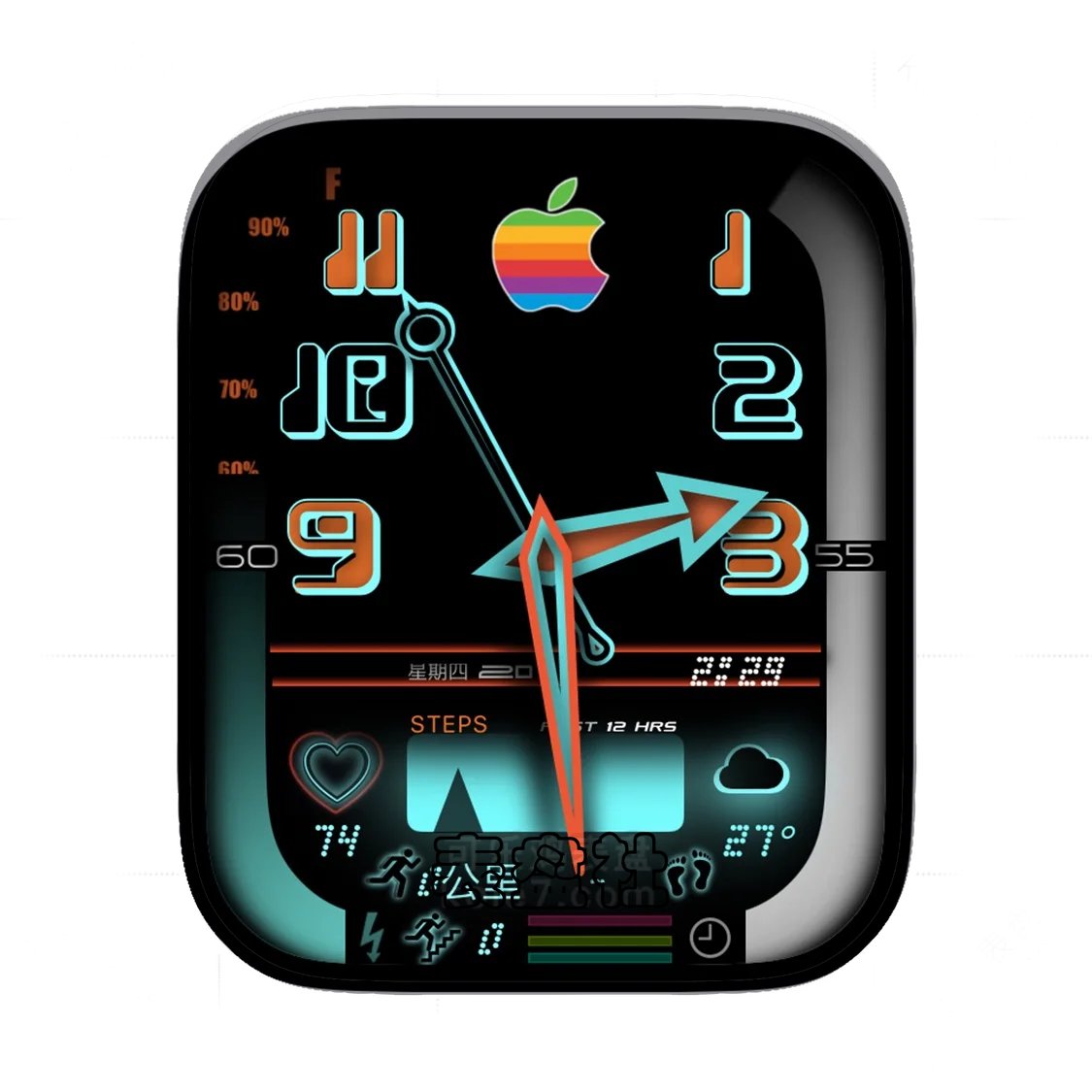 Apple苹果彩虹logo复杂功能数字Ultra专用表盘