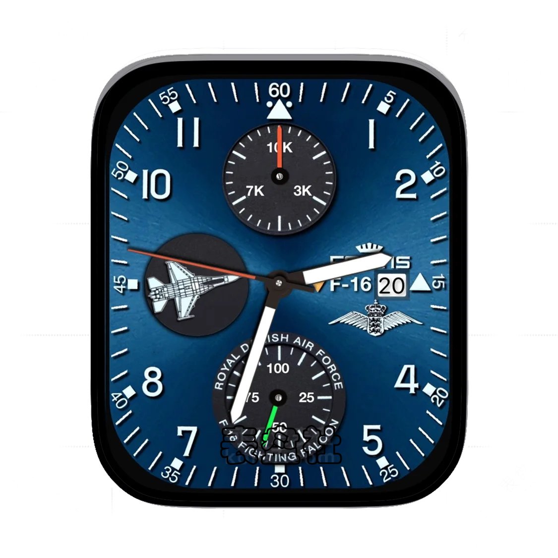 FORTIS富利斯丹麦皇家空军 F-16 金属拉丝蓝盘Ultra专用表盘