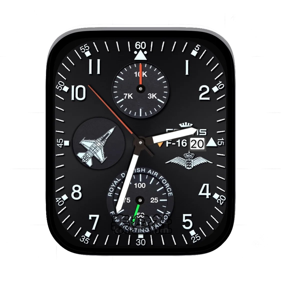 FORTIS富利斯丹麦皇家空军 F-16 黑盘Ultra专用表盘