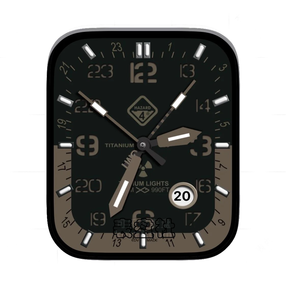 Hazard4危机4黑褐色简约数字表盘